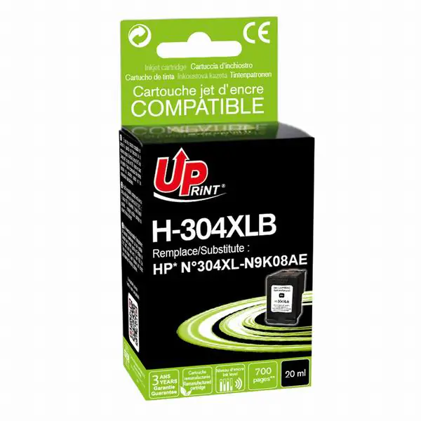 ⁨UPrint kompatybilny ink / tusz z N9K08AE, HP 304XL, H-304XLB, black, 700s, 20ml⁩ w sklepie Wasserman.eu