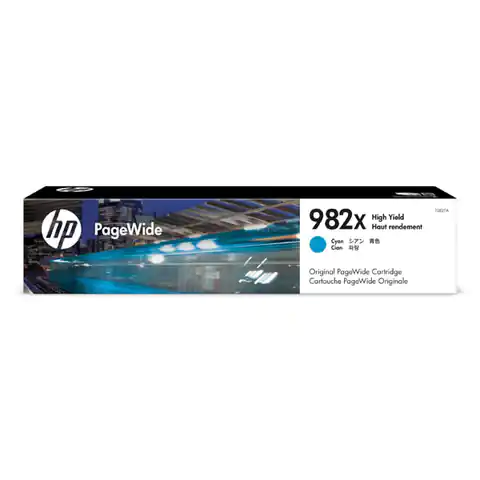 ⁨HP oryginalny ink / tusz T0B27A, HP 982X, cyan, 16000s, high capacity, HP PageWide Enterprise Color 765, 780, 785⁩ w sklepie Wasserman.eu