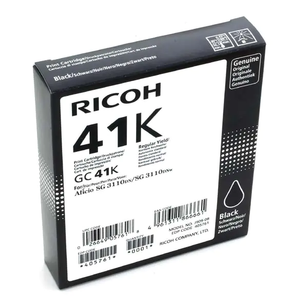 ⁨Ricoh oryginalny wkład żelowy 405761, GC41HK, black, 2500s⁩ w sklepie Wasserman.eu