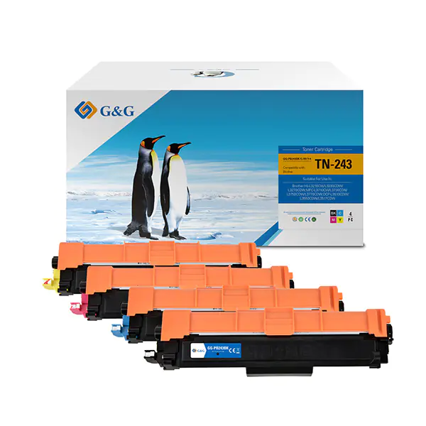 ⁨G&G compatible toner cartridge with TN243CMYK, CMYK, 1000s, NT-PB243BK/C/M/Y-4, for Brother DCP-L3500, MFC-L3730, MFC-L3740, MFC-L3750, N⁩ at Wasserman.eu