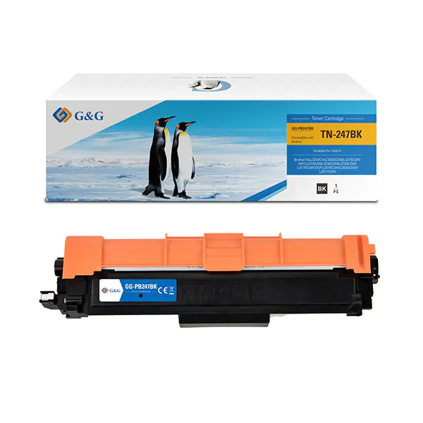 ⁨G&G compatible toner cartridge with TN247BK, black, 3000s, NT-PB247BK, for Brother DCP-L3510CDW, DCP-L3550CDW, HL-L3210CW,HL-L3270CDW, N⁩ at Wasserman.eu