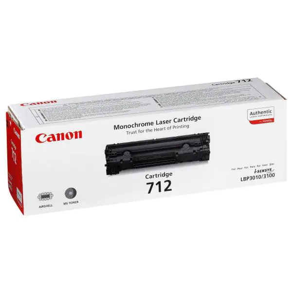 ⁨Canon Original Toner Cartridge CRG712, black, 1500s, 1870B002, Canon LBP-3100, O⁩ at Wasserman.eu