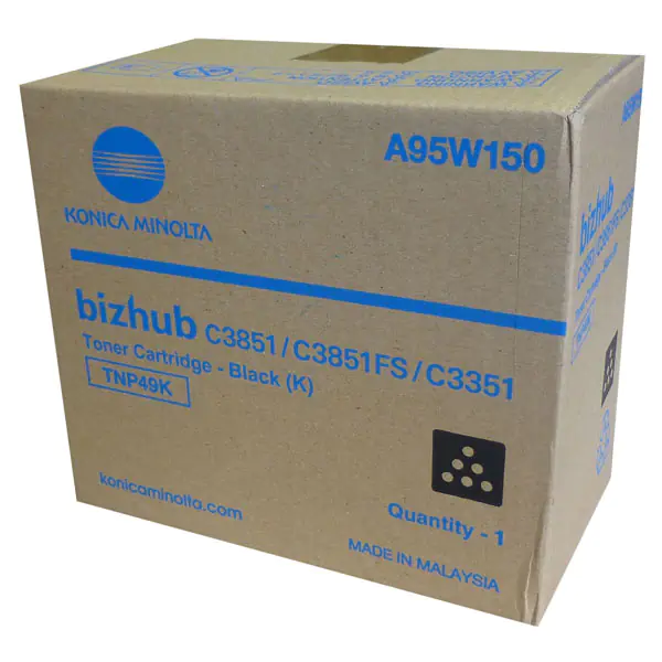 ⁨Konica Minolta original toner cartridge A95W150, black, 13000s, TNP-49K, Konica Minolta Bizhub C3351, Bizhub C3851, Bizhub C3851FS, O⁩ at Wasserman.eu