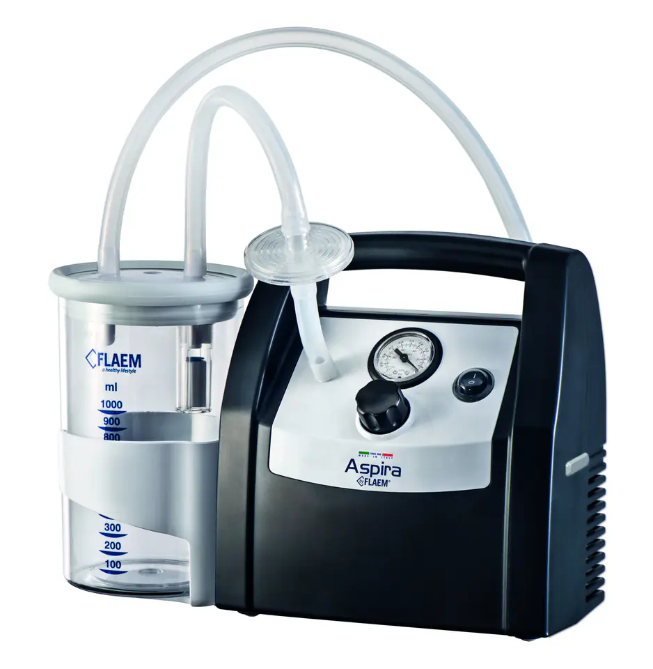 ⁨FLAEM ASPIRA 13,5L/MIN Ssak medyczny, pojemnik 1 l, do pracy ciągłej⁩ w sklepie Wasserman.eu