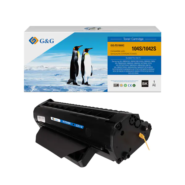 ⁨G&G compatible toner cartridge with MLT-D1042S, black, 1500s, NT-PS1660C, for Samsung ML-1660, 1665, 1860, SCX-3200, 3205, 3205W, N⁩ at Wasserman.eu