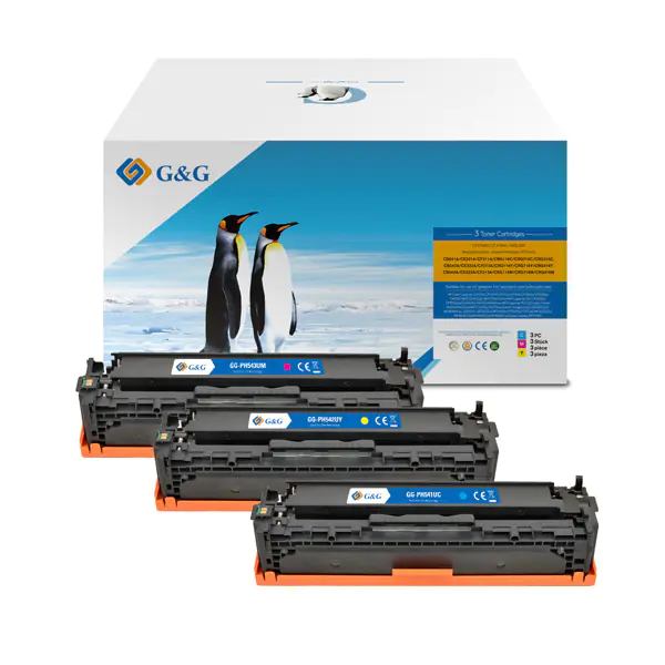 ⁨G&G compatible toner cartridge with CB541A, CE320A, CF210X, CRG116, CRG716, CRG316, cyan, 1400s, NT-PH541UC, HP 125A, for HP Color Laserjet C⁩ at Wasserman.eu