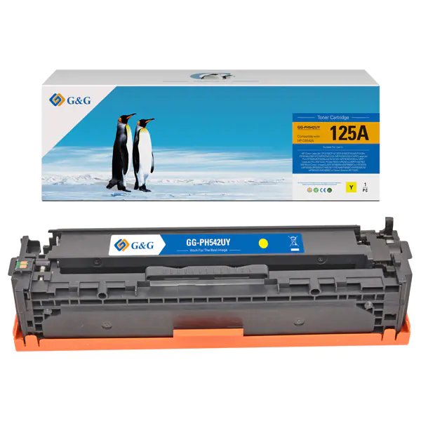 ⁨G&G compatible toner cartridge with CB542A, CE320A, CF210X, CRG116, CRG716, CRG316, yellow, 1400s, NT-PH542UY, HP 125A, for HP Color Laserjet⁩ at Wasserman.eu