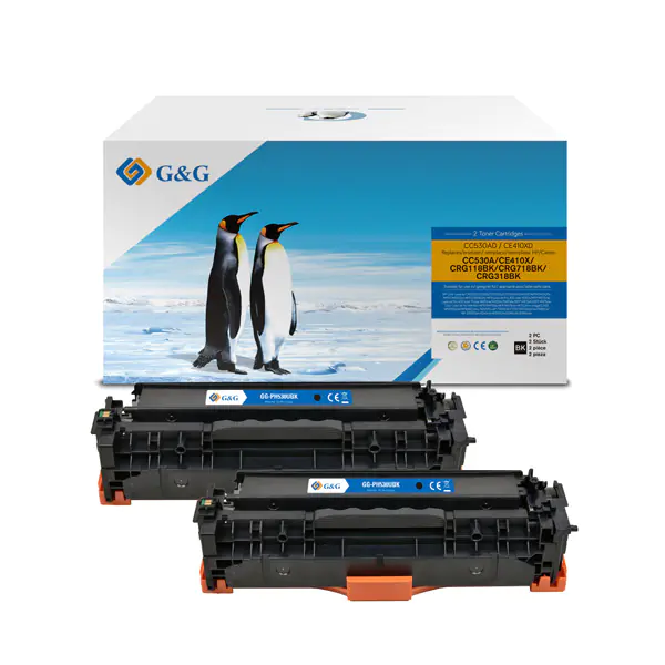 ⁨G&G compatible toner cartridge with CC530A, CE410X, CF380X, CRG118, CRG718, CRG318, black, 3500s, NT-PH530UBK, HP 304A, for HP Color LaserJet⁩ at Wasserman.eu