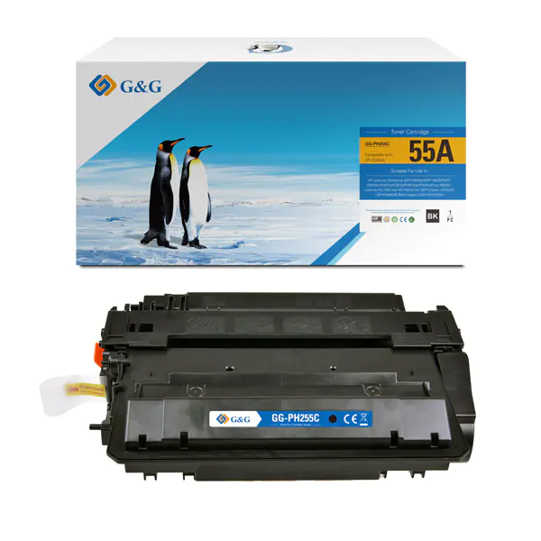 ⁨G&G compatible toner cartridge with CE255A, black, 6000s, NT-PH255C, HP 55A, for HP LaserJet Enterprise MFP M525c/MFP M525f/MFP M525dn, N⁩ at Wasserman.eu