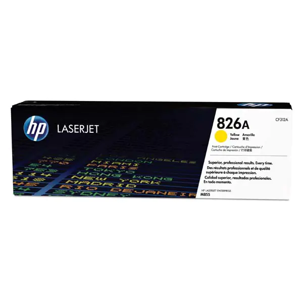 ⁨HP Original LaserJet Toner Cartridge CF312A, yellow, 31500s, HP 826A, HP Color LaserJet Enterprise M855dn, M855x+, M855x+, O⁩ at Wasserman.eu