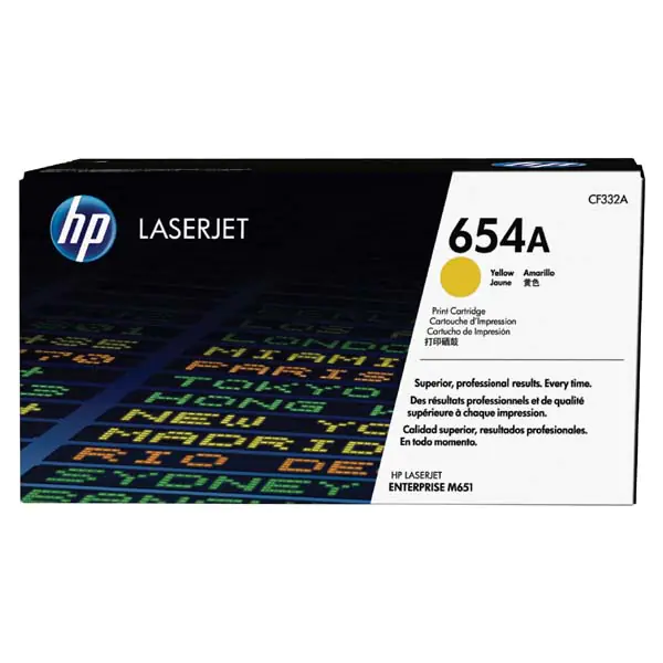 ⁨HP Original LaserEr Cartridge CF332A, yellow, 15000s, HP 654A, HP Color LaserJet Enterprise M651dn, M651n, M651xh, O⁩ at Wasserman.eu