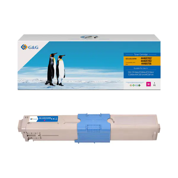 ⁨G&G compatible toner cartridge with 44469705, magenta, 3000s, NT-CO310M, for OKI C310dn, C330dn, C510dn, C530dn, MC351dn, MC361dn, N⁩ at Wasserman.eu