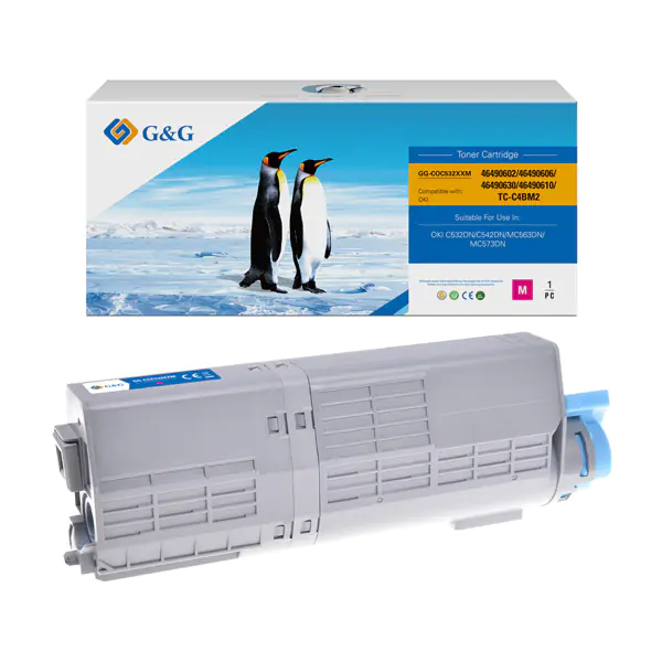 ⁨G&G compatible toner cartridge with 46490606, magenta, 6000s, NT-COC532XXM, for OKI C532DN, C542DN, MC563DN, MC573DN, N⁩ at Wasserman.eu