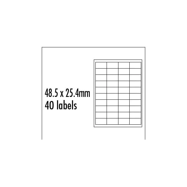 ⁨Logo etykiety 48.5mm x 25.4mm, A4, matowe, czerwony, 40 etykiety, pakowane po 10 szt., do drukarek atramentowych i laserowych⁩ w sklepie Wasserman.eu