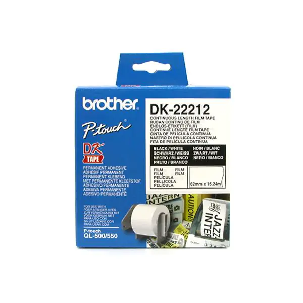 ⁨Brother rolka folii 62mm x 15.24m, biała, 1 szt., DK22212, do drukowania etykiet⁩ w sklepie Wasserman.eu