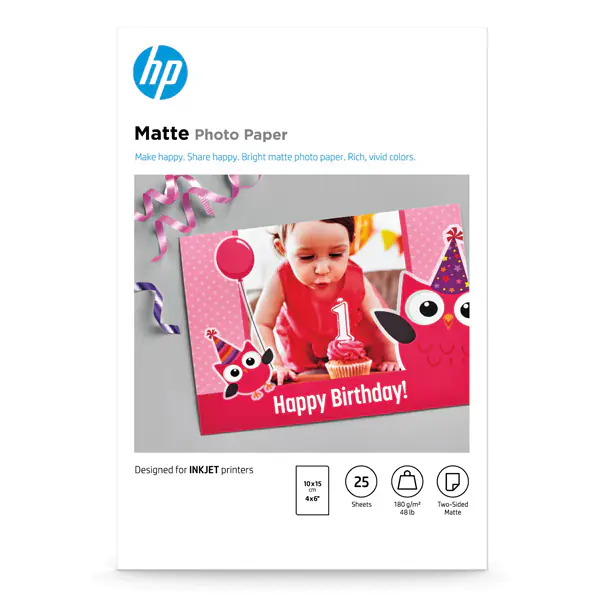 ⁨HP Matte FSC, paper, matte, white, 180 g/m2, pc(s), 7HF70A⁩ at Wasserman.eu