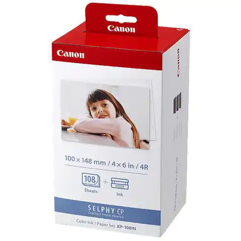 ⁨Canon Color Ink Paper Set, KP108IN, photo paper, 3 packs KP36IN gloss type, white, CP100, 220, 300, 330, 400, 500, 520, 600,⁩ at Wasserman.eu