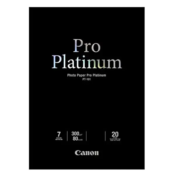 ⁨Canon PT-101 Photo Paper PRO Platinum, PT-101, foto papier, mikroporowata powierzchnia typ połysk, 2768B067, biały, A2, 16.54x23.3⁩ w sklepie Wasserman.eu
