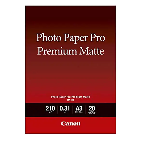 ⁨Canon Photo paper premium matte, PM-101, foto papier, matowy, 8657B006, biały, A3, 210 g/m2, 20 szt., atrament⁩ w sklepie Wasserman.eu
