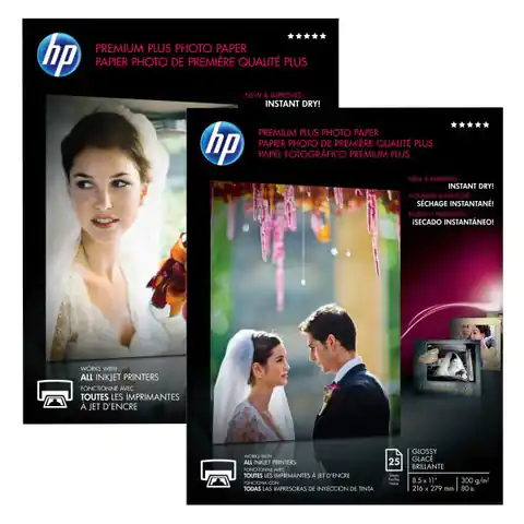 ⁨HP Premium Plus Glossy Pho, photo, gloss, white, A4, 300 g/m2, 20 pc(s), CR672A, ink⁩ at Wasserman.eu