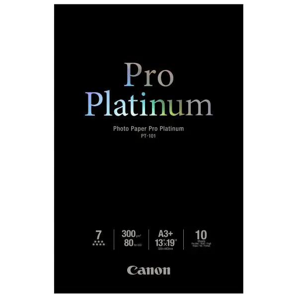 ⁨Canon Photo Paper Pro Platinu, PT-101 A3+, foto papier, połysk, 2768B018, biały, A3+, 13x19", 300 g/m2, 10 szt., atrament⁩ w sklepie Wasserman.eu