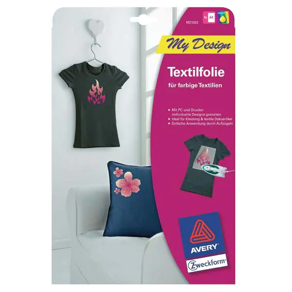 ⁨Avery Zweckform pressed paper, for dark T-shirts, white, A4, 4 sheets, for inkjet printers, O⁩ at Wasserman.eu