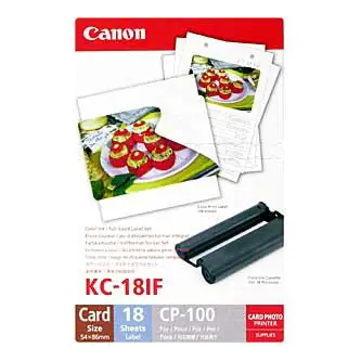 ⁨Labels Canon Selphy CP XXX, white, 18, pcs. pcs., KC18IF, for dye-sublimation printers, 86x54mm, incl. vapor foil⁩ at Wasserman.eu