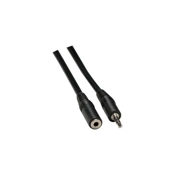 ⁨Audio Cable Extension Cable Jack (3,5mm) M - Jack (3,5mm) F, 1.5m, Black, Blister Logo⁩ at Wasserman.eu