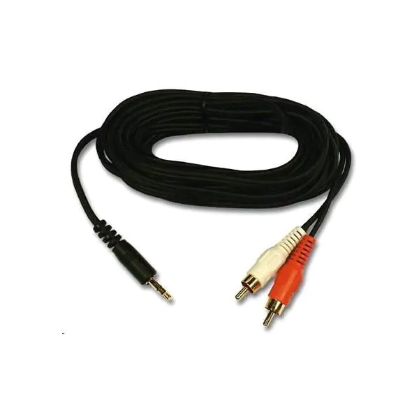 ⁨Audio Kabel Jack (3,5mm) M - 2x CINCH M, 10m, czarna⁩ w sklepie Wasserman.eu