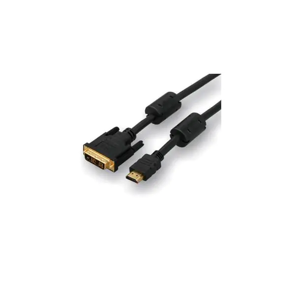 ⁨Video Kabel DVI (18+1) M - HDMI M, 2m, pozłacane złącza, czarny, Logo⁩ w sklepie Wasserman.eu