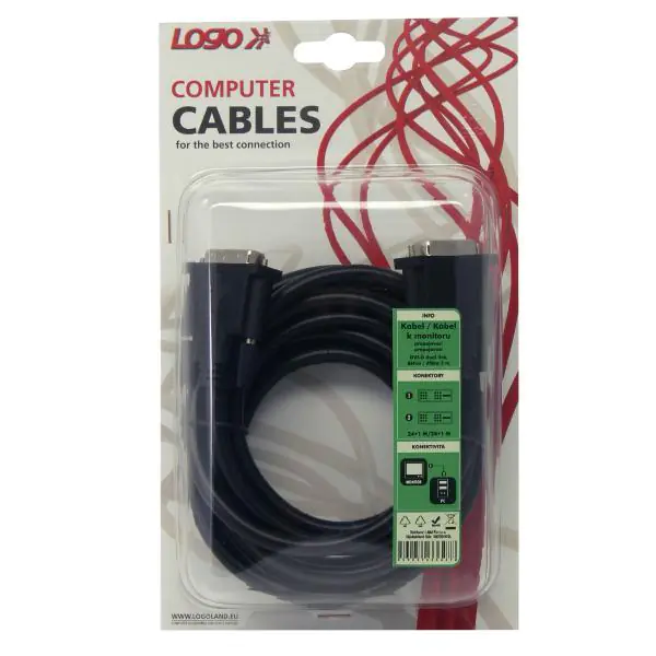 ⁨Video Kabel DVI (24+1) M - DVI (24+1) M, Dual link, 3m, chroniony, czarny, Logo blistr⁩ w sklepie Wasserman.eu