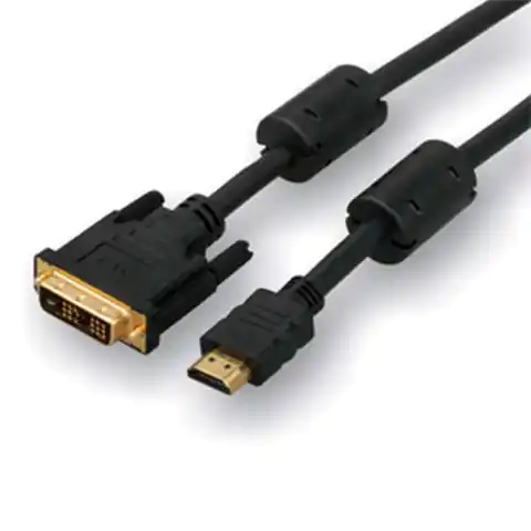 ⁨Video Kabel DVI (18+1) M - HDMI M, 3m, pozłacane złącza, czarny, Logo blistr⁩ w sklepie Wasserman.eu