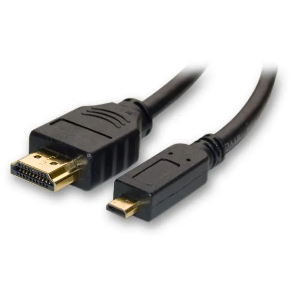 ⁨Video Kabel micro HDMI (M) - HDMI M, HDMI 1.4 - High Speed with Ethernet, 1m, czarna, EOL⁩ w sklepie Wasserman.eu