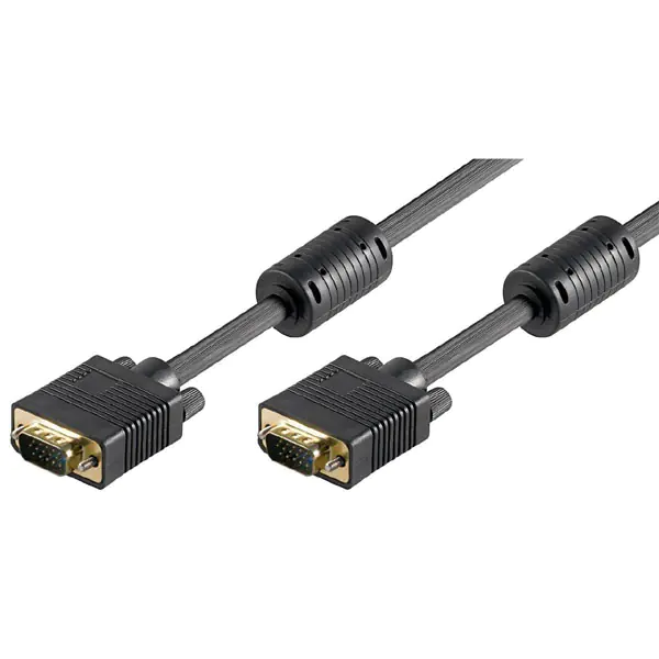 ⁨Video cable SVGA (D-sub) M - SVGA (D-sub) M, 2m, gold-plated connectors, black⁩ at Wasserman.eu