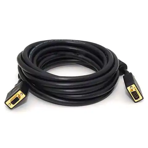 ⁨Video extension cable SVGA (D-sub) M - SVGA (D-sub) F, 2m, gold-plated connectors, black⁩ at Wasserman.eu