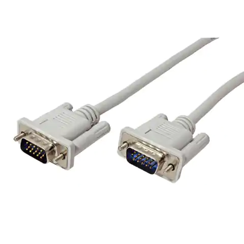 ⁨Video Kabel VGA (D-Sub) (M) - VGA (D-Sub) (M), 2m, szary⁩ w sklepie Wasserman.eu