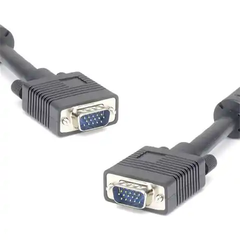 ⁨Video cable SVGA (D-sub) M - SVGA (D-sub) M, 3m, protected, black, Logo⁩ at Wasserman.eu