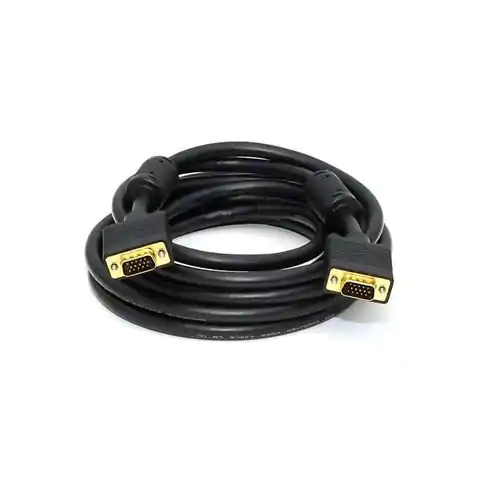 ⁨Video Kabel SVGA (D-sub) M - SVGA (D-sub) M, 5m, pozłacane konektory, czarna⁩ w sklepie Wasserman.eu