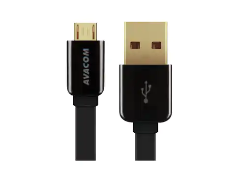 ⁨Avacom USB kabel (2.0), USB A M - microUSB (M), 0.4m, czarny⁩ w sklepie Wasserman.eu