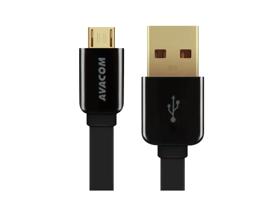 ⁨Avacom USB kabel (2.0), USB A M - microUSB (M), 1.2m, czarny⁩ w sklepie Wasserman.eu