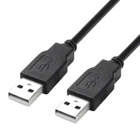 ⁨USB kabel (2.0), USB A M - USB A M, 1.8m, czarny, High Speed⁩ w sklepie Wasserman.eu