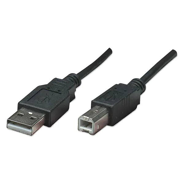 ⁨USB kabel (2.0), USB A M - USB B (M), 1.8m, czarny⁩ w sklepie Wasserman.eu