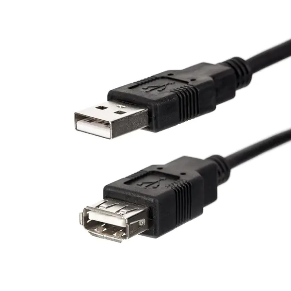 ⁨Przedłużacz USB (2.0), USB A M - USB A F, 1.8m, czarna⁩ w sklepie Wasserman.eu