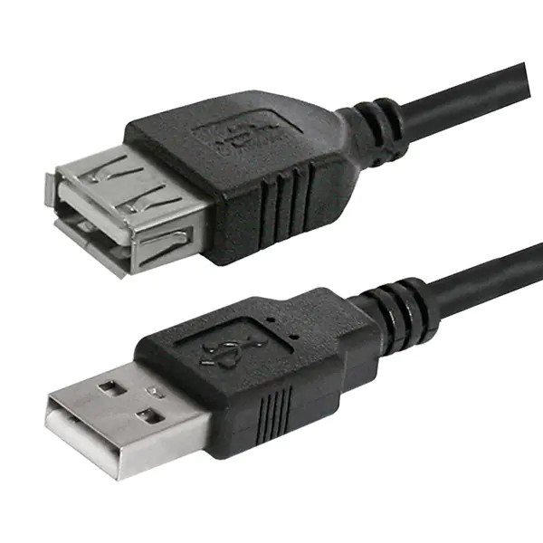 ⁨Logo Przedłużacz USB (2.0), USB A M - USB A F, 1.8m, czarna⁩ w sklepie Wasserman.eu