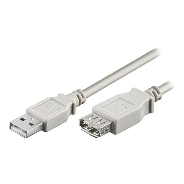 ⁨Przedłużacz USB (2.0), USB A M - USB A F, 5m, szary⁩ w sklepie Wasserman.eu