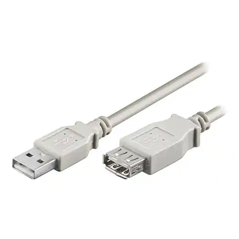 ⁨Logo Extension cable USB (2.0), USB A M - USB A F, 5m, grey⁩ at Wasserman.eu