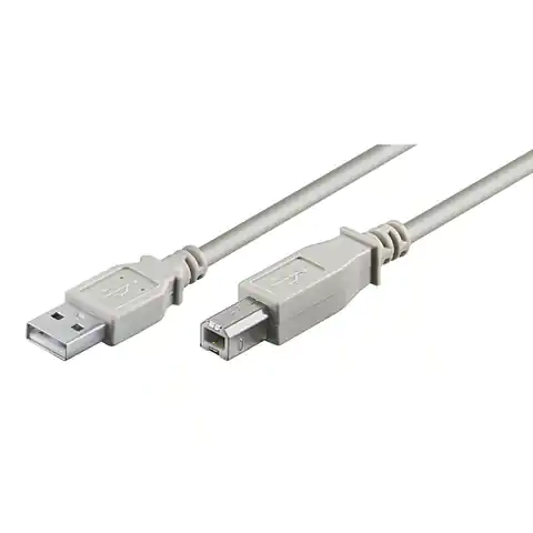 ⁨USB kabel (2.0), USB A M - USB B (M), 3m, szary, plastic bag⁩ w sklepie Wasserman.eu