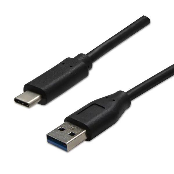 ⁨USB kabel (3.2 gen 2), USB A M - USB C (M), 1m, 10 Gb/s, 5V/3A, czarny⁩ w sklepie Wasserman.eu