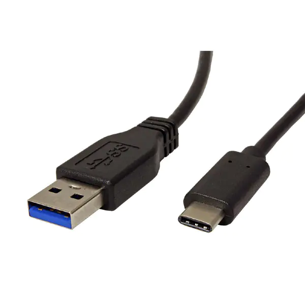 ⁨USB cable (3.1), USB A M - 1m, round, black, plastic bag⁩ at Wasserman.eu