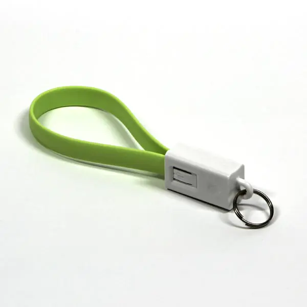 ⁨USB logo cable (2.0), USB A M - 0.2m, light green, blister, key ring⁩ at Wasserman.eu
